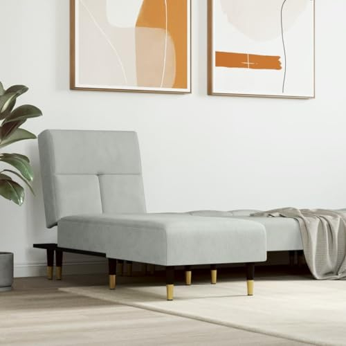 Kangmusi Chaiselongue Hellgrau Samt, kangmusi352808