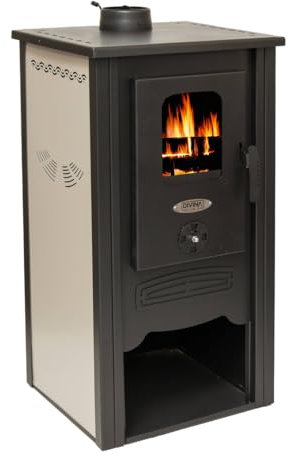 Stufa a legna in acciaio KRISTINA 8,45 KW L 46 x P 41 x H 93 Beige