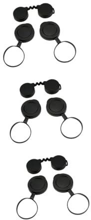 TINEASUR 3sets Binocular Objective Lens Caps and Scratch Protective Cover for Binoculars Lightweight Easy to Use Compact Design for Bird Watching and Outdoor Activities