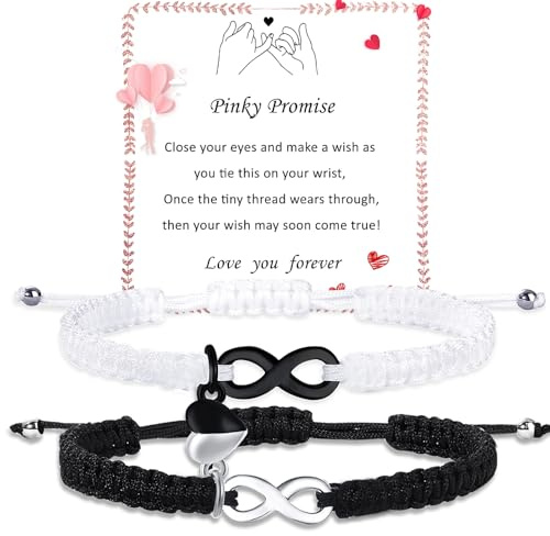 Pärchen Armbänder Matching Armband mit Magnetverschluss Geschenke für Paare | Verstellbares Seil Armkette für Paare Jahrestag Valentinstag Geschenke für ihn Sie Freund Freundin Liebhaber Ehemann Ehefrau