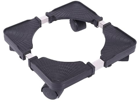 Msiud Plant Caddy, Plant Stand with Wheels Pot Wheels for Large Plant Caddy Planter Base Indoor Outdoor Garden Flower Mover Potted Square Dolly Roller Tray Coaster (Black)