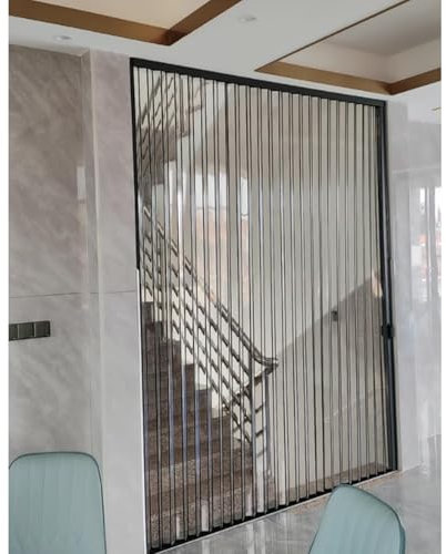 Porte coulissante, Porte Pliante accordéon Porte accordéon transparente isolée avec verre acrylique et serrure, 60 80 140 150 160 170 180 190 cm de large, porte de grange coulissante pliante, pour pet