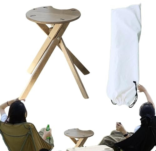 klappbarer Campingtisch, Klapptisch tragbar - Klappbarer, Leichter Esstisch, runder Picknicktisch - Stabiler, multifunktionaler, tragbarer Campingtisch zum Kochen, Rucksackreisen, Wandern,
