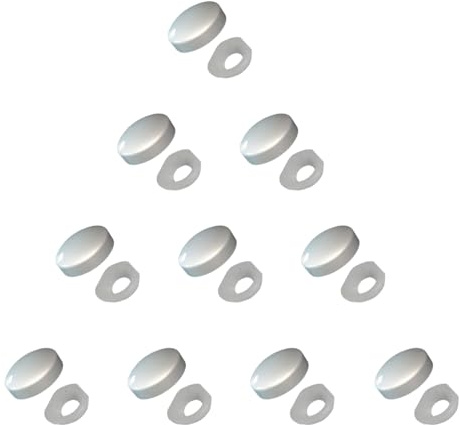 Lot de 10 cache-vis blancs en plastique de 15 mm pour vis de fixation 6 g et 8 g, compatibles avec les vis de 3,5 à 4 mm