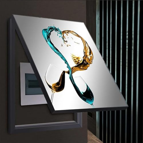 WBBML Boîtier de Distribution Caché Peinture Décorative Couvercle de Compteur Électrique Cache Compteur Électrique Mural Amovible Hall D'entrée(B,60x70cm)
