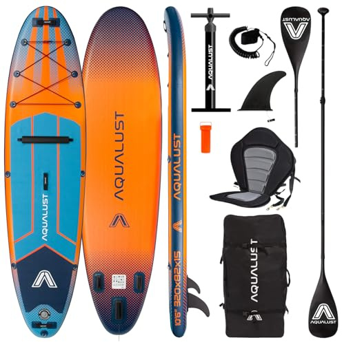 AQUALUST 10.6 iSUP Board Stand Up Paddle Set Tavola da surf gonfiabile 320 cm SUP 150 kg arancione (tavola + paddle per kayak + seduta deluxe)