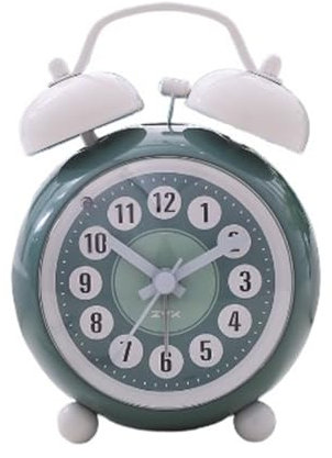 sveglie Orologio for camera da letto, alimentato a batteria, verde, for soggiorno, dormitorio scolastico, sveglia analogica da tavolo, sveglia facile da impostare con luce notturna sveglia da comodino
