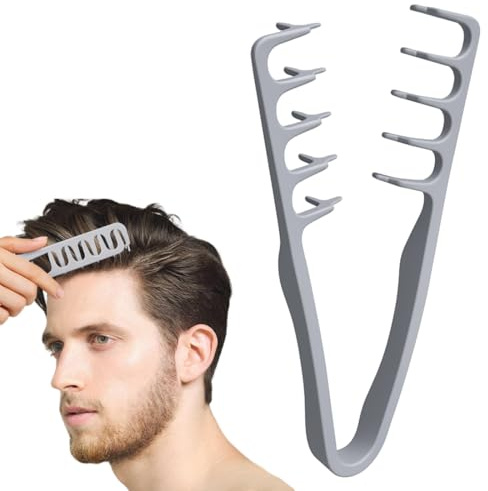 VRYNDH Peigne Korea Texture, peigne à dents larges pour plus de volume et de douceur, gris, définit et démêle sans effort, pour tous types de cheveux