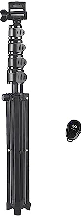Puthernm 1 Set di Treppiede per Telefono Selfie Stick e Monopiede da 70 Pollici per Treppiede per Cellulare per Registrazione/Fotografia/Trucco su Smartphone