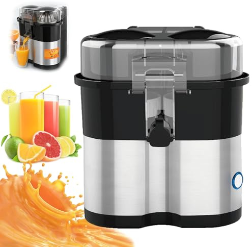 Spremiagrumi Elettrico Doppio Da 100 W, Spremiagrumi Elettrico Da 380 Ml Con Scanalatura Per Polpa A 8 Lame E Design A Doppio Calibro Grande Da 95 Mm, Spremiagrumi Portatile Per La Casa Commerciale