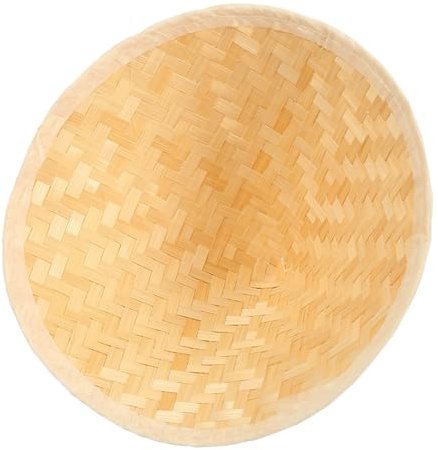 NIYANGLE Sombrero Asiático de Paja Tejido para Niños Talla L, Protección Solar Cómoda y Ligera, Decoración para Colgar Pared, Sombrero Cónico Khaki