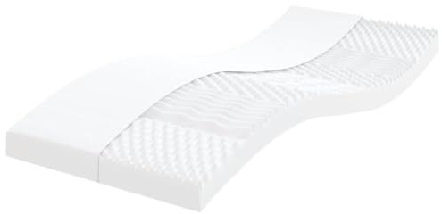 Basinlix Schaumstoffmatratze Weiß 100x220 cm 7-Zonen Härtegrad 20 ILD mit atmungsaktivem Stoff, formstabil, stützstark und komfortabel für Schlafzimmer und Gäste