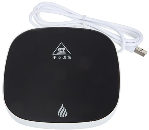 MALUGOGO Calentador de tazas de café USB y posavasos eléctricos con material ABS, ligero para escritorio, color negro, control automático de temperatura para uso doméstico y oficina
