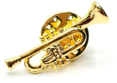 Miniblings Trompete Brosche Pin Anstecker Musik Orchester Trompeter gd MINI - Handmade Modeschmuck I Anstecknadel Button Pins