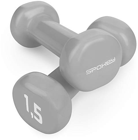 SPOKEY Shape IV Kurzhantel-Set, 2-teilig, mit Vinyl ummantelt | Fitnesshanteln: Verschiedene Gewichtsabstufungen von 0,5 bis 2 kg | Mit einem Kern aus