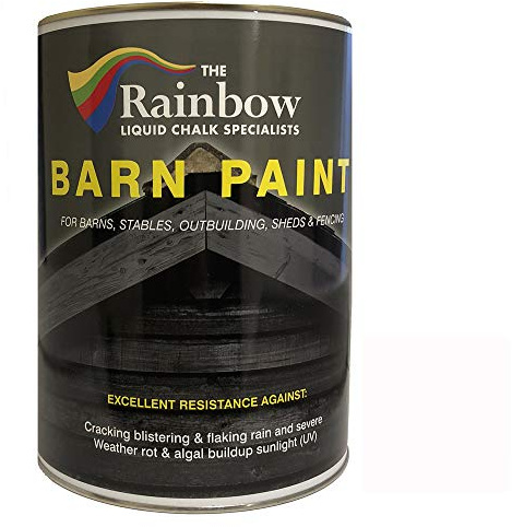 Rainbow Chalk Markers Garden Wood Paint - 2.5L White | Matte Water-Based Shed, Barn, Exterior Wall & Wooden Building Paint | Durable Acrylic Coating Prevents Mould & Unlikely to Flake, Crack or Fade