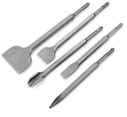 Estink SDS Plus - Set di 5 scalpelli SDS Plus, Composto scalpello Piatto, scalpello per Piastrelle, ECC