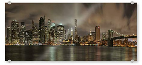 artboxONE Acrylglasbild 120x40 cm Städte Skyline von New York City - Bild New York Brooklyn Brooklyn Bridge
