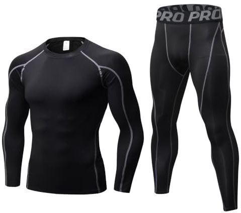Homme Ensemble de sous-vêtements Thermiques Haut Maillot de Corps & Pantalon Bas Hiver Ski Montagne Cyclisme Moto Underwear - Ligne verte - L