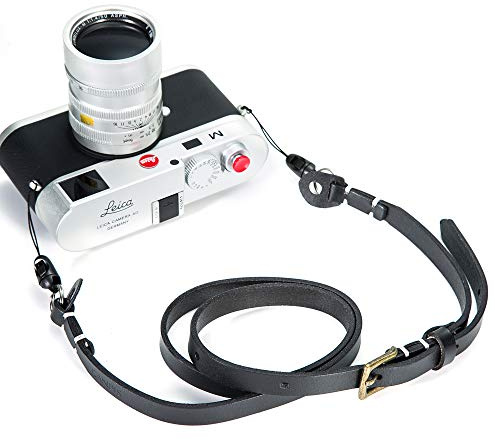 CANPIS Kameragurt Lang Leder DSLR & SLR Verstellbar Kamera Umhängeband Schmal mit Beweglich Kissen für Sony, Fujifilm, Canon, Nikon, Olympus, Panasonic usw.