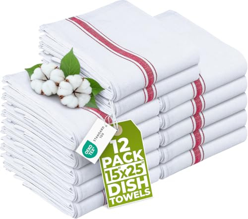 Utopia Towels 200GSM Küchentücher [12er Pack - 38 x 64 cm] Geschirrtücher aus 100% Baumwolle super saugfähig Maschinenwaschbare Geschirrhandtücher (Rot)