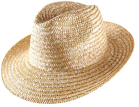 Classic Italy - Chapeau Fedora Paille Large Bord, Homme ou Femme Nude Fedora Paille