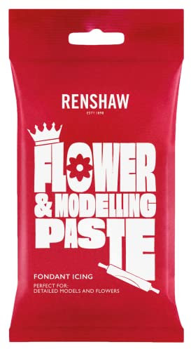 Renshaw Flower e Modelling Paste White 250 g, Pasta per Modellare, per Fiori, Petali, Figure e Molto Altro, Pasta di Zucchero Commestibile, Bianco, 250 g