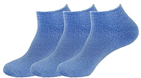 BambooMN Dam Super Aloe Infunderad Fuzzy nylonstrumpor, Solid marinblått, S