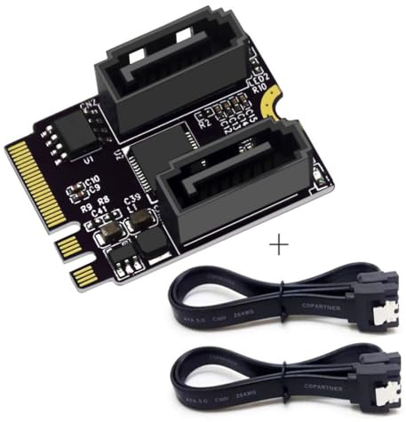 chenyang Wireless M.2 (A+E Key) auf 2 SATA 3.0 Erweiterungskartenadapter für Motherboard SATA Festplatten Port Erweiterung