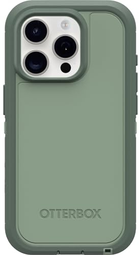 OtterBox Schutzhülle für iPhone 15 Pro (nur Defender Series XT, Smaragd-Insel), Bildschirmlos, robust, rastet an MagSafe mit Schlüsselband