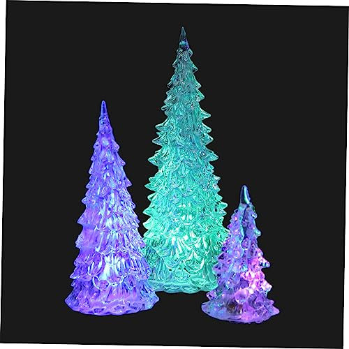 PRETYZOOM Led Weihnachtsbaum Set 3 GrößEn Leuchtender Acryl Baum Farbwechsel Dekoration FüR Zuhause Party Hotel Einkaufszentrum