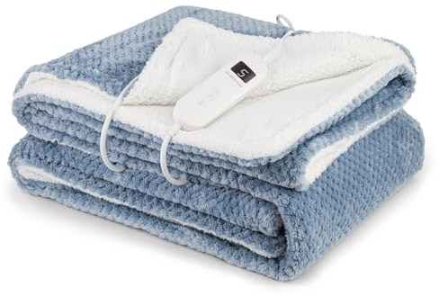 Klarstein Matrimoniale XL, Coperta Termica Elettrica 180 x 130 cm, Scaldaletto Matrimoniale Elettrico 9 Livelli di Temperatura, Lavabile in Lavatrice, Coperta Elettrica per Letto e Divano