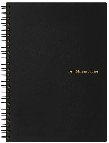 Maruman MNEMOSYNE Notebook 8.27 x 5.83 Inches (A5), 8mm ruled 24-line, 80 Sheets, Black, 1 ea. (N175)