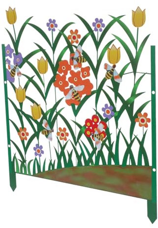 Milisten Recinzione in Ferro Per Giardino Bordatura Decorativa in Metallo Recinzione Per Esterni Protezione Per Spazi Verdi Bordi Di Aiuole