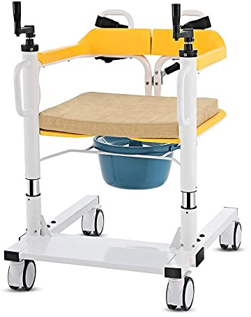 Patienten-Transferliftstuhl, klappbare Patientenlift-Transfermaschine, Toilettenstuhl am Bett, höhenverstellbarer Duschstuhl mit Rollen, tragbare Toiletten, Sitztransferhilfe für ältere Mens