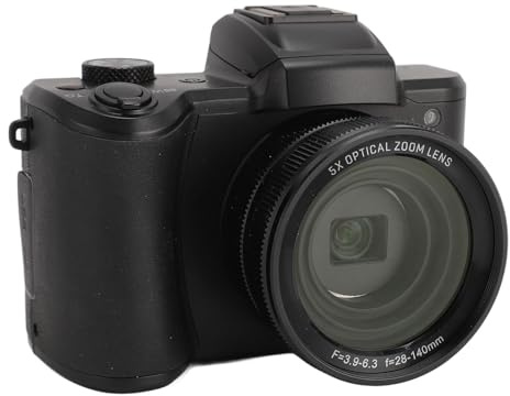 64 MP 5K-Digitalkamera, 5-Fach Optischer Zoom, Dual-Kameras Vorne und Hinten, IPS-Display, AF-Autofokus, 3,2-Zoll-Touchscreen, Blitzschuh, für Vlogging, Reisen, Selfies
