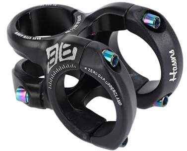 INFINAUTO Attacco Manubrio Corto per Mountain Bike, 35mm Attacco 40mm, Bicicletta Strada MTB BMX Fixie Gear Ciclismo, Attacco Corto Cicli con Rialzo a 0 Gradi, Nero, 1 Pezzo