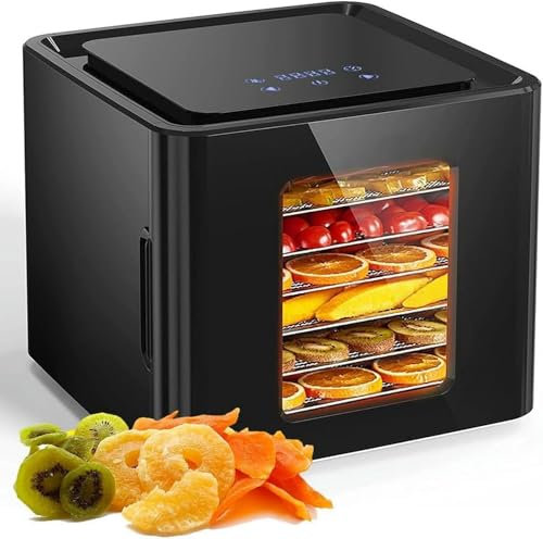 JODAIS Food Dryer Machine, Food Dehydrator with 6 Stainless Steel Trays, LED Touch Control Design Adjustable Digital Temperature and Time, for Jerky, Meat, Beef, Dog Treats, Fruit, Herb, Yogurt