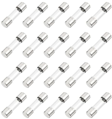 sourcing map 20 Stück Flach Glasticherung 0,5 A 125 V 5 x 20 mm Glasrohrsicherungen schnell wirkende Sicherungen für Leiterplatten, elektronische Geräte, Haushaltsgeräte, Lichterketten
