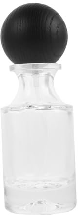 FOYTOKI Refillable Perfume Spray Bottle 30ml Glass Fine Mist Atomizer with Walnut Wood Cap Portable Travel Size Empty Fragrance Container for Skincare and Cosmetics