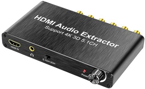 MiBoce 4K Audio Digital To Analog Converter, HDMI 5.1 Digital Audio Decoder, PASS/2.0CH/5.1CH 3 Audio Modes, Support DTS/AC-3, 3.5mm Headphone Output, for Home Theater Game Music
