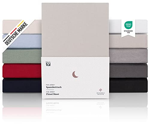 Blumtal® Premium Spannbettlaken 270x200 Matratze Jersey 1er Set - Oeko-TEX zertifiziertes Bettlaken aus Baumwolle - Leintuch 270x200 Moonlight Grey