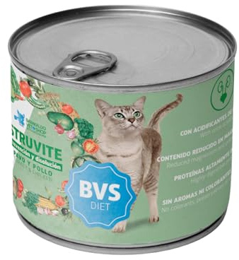 BVS Vet Shop | Diet Urinary Estruvita Disolución & Prevención Pavo y Pollo Lata para Gatos | Adecuado para la disolución y reducción de cálculos de estruvita | 6 unid. x 150 gr