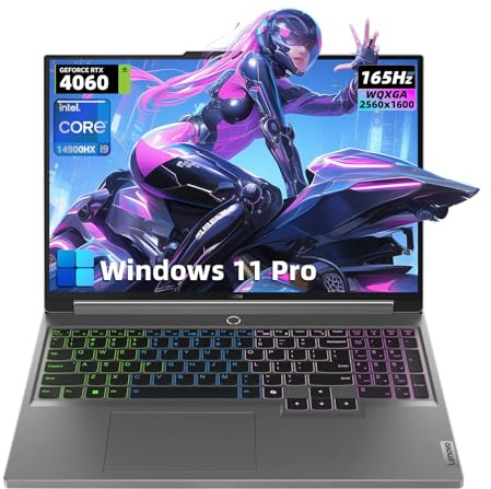 Lenovo Legion 5i Gaming Laptop - 16 WQXGA 165Hz Display, Intel 24-Core i9-14900HX, NVIDIA RTX 4060, 64GB DDR5, 2TB SSD, RGB Backlit Keyboard, Win 11 Pro & MS Office Pro, with External CD/DVD Drive
