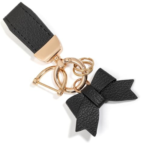 LARENNT PU-Leder Schlüsselanhänger mit Schleife | Schlüsselanhänger Auto & Schlüsselbund Organizer, Bag Charms Keychain, süße Taschenanhänger für Damen, inkl. Ringe, D-Ring