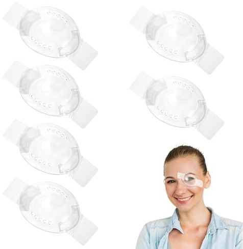 PYEUIFT 6 Stück Transparent Augenklappen,Verstellbare Augenmaske Aus Kunststoff，Transparent Augenklappen, Augenklappe FüR Erwachsene Und Kinder Links Oder Rechts