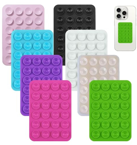 Watlikeup Suction Phone Holder, 8-Pack Multicolor Silicone Sticky Phone Grips, Universal Smartphone Mount, Non-Slip Wall & Glass Adhesive Phone Holder