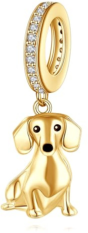 DAYLINLOVE Dackel Charme S925 Sterling Silber Dackel Bead Geschenke Niedliche Tier Hund Schmuck Geschenke für Frauen Dackel Liebhaber
