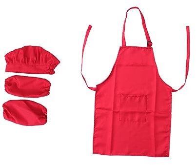 BESPORTBLE Grembiule Per Ragazzo Ragazza Set Chef Ragazzo Ragazza Con Cappello Da Cuoco Grembiule e Manicotto Da Cucina Per Aiutare in Cucina Cucinare Dipingere Decorare Feste Anni