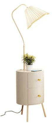 CJHFR472SG Moderne Lampadaire avec ports de chargement USB, lampe de lecture sur pied avec table, abat-jour en tissu for salon et chambre à coucher Decoration
